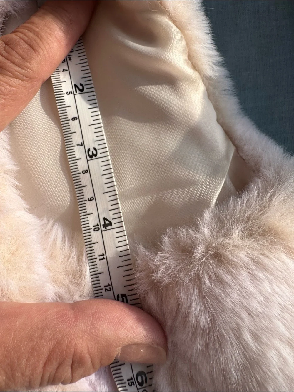 Medium Cream Faux Fur Dog Vest w/2 Pockets and velcro closure Lux Quiet Luxury